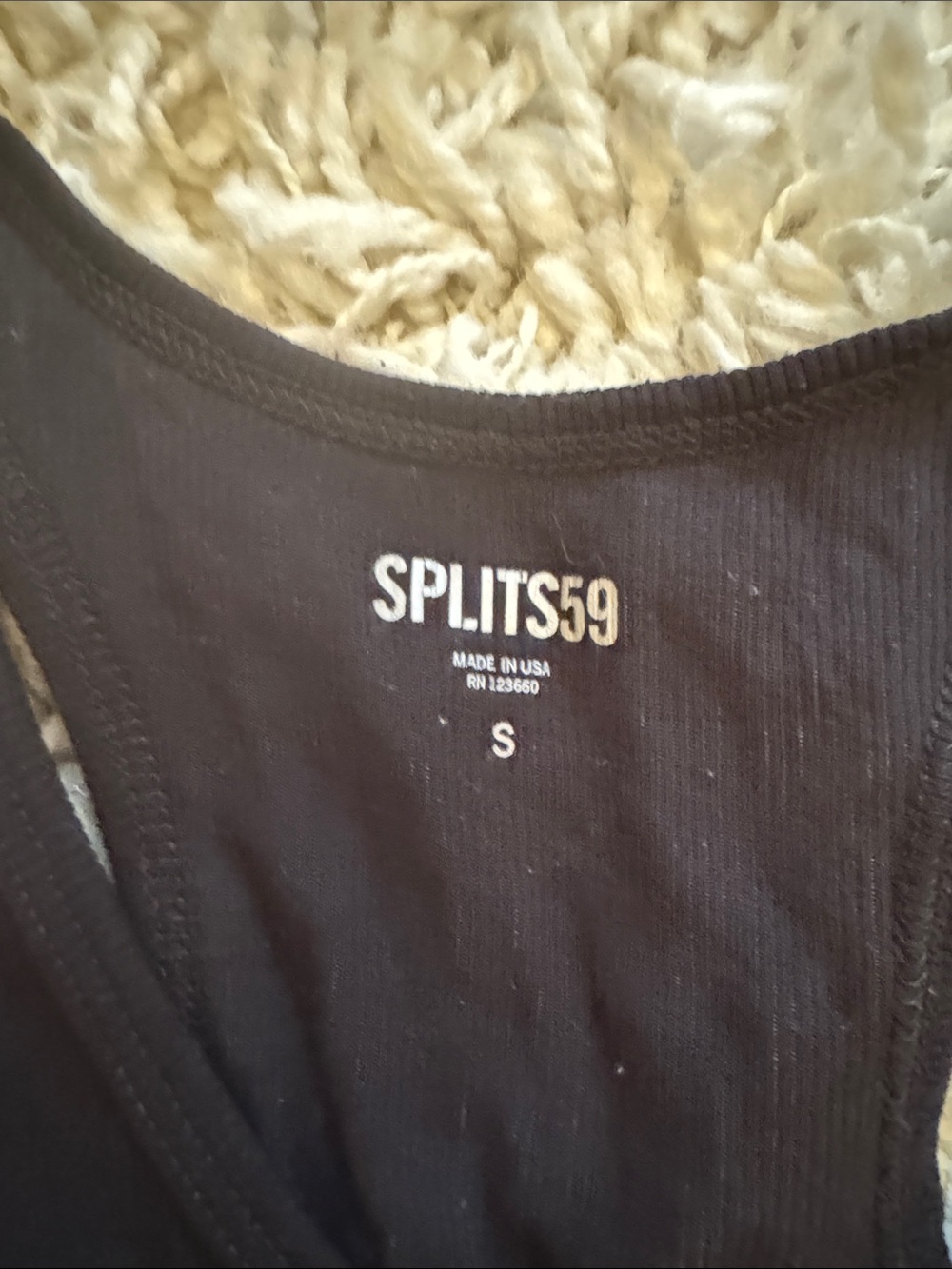 Splits59 Black Ribbed Racerback Tank - Picture 2 of 2
